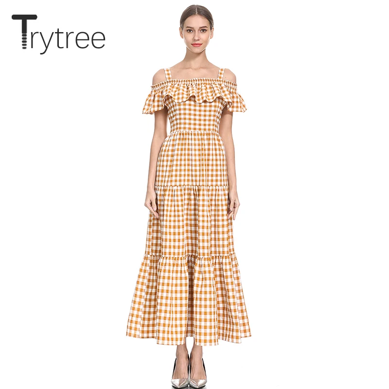 Trytree летнее плиссированное платье с вырезом лодочкой повседневное полиэфирное