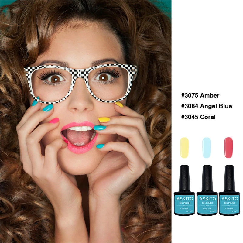 

ASKITO 7ml*3 Hipster Girl's Trend Color Coat Polishes UV LED Gel Nail Art Gel Nail Polish Tempered Manufacturer China US Stock