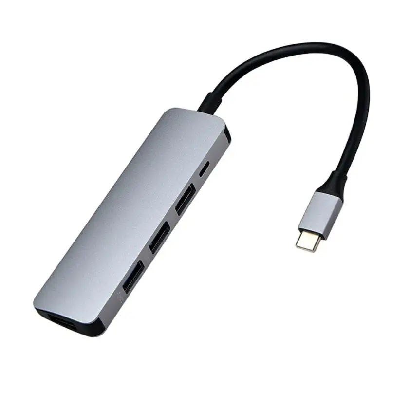 Высокое качество USB адаптер type C USB 3,1 на 4 порта Высокоскоростной USB 3,0 Muti концентратор адаптер для Macbook/PC/компьютера l0816#2 - Цвет: SL