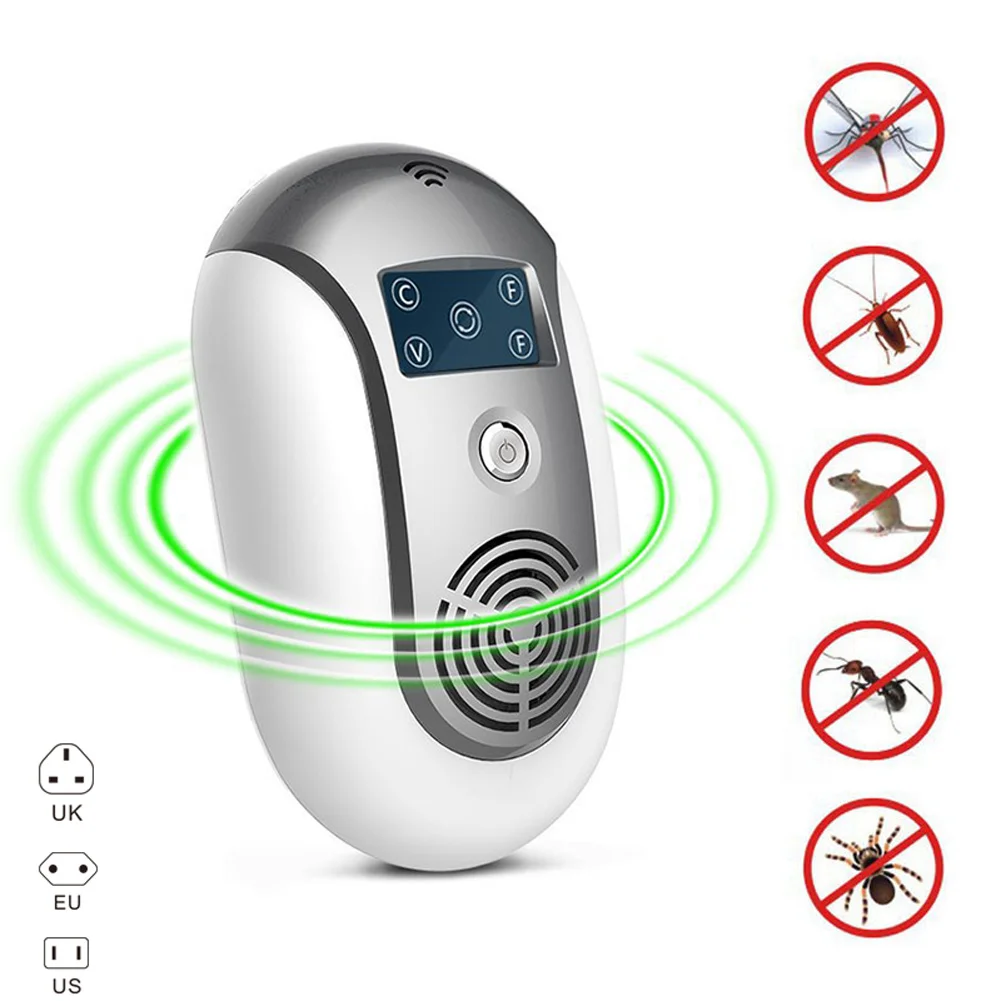 

Ultrasonic Pest Repellent Electronic Control Plug In Home Outdoor Repeller for Mosquito Flea Roaches SDF-SHIP