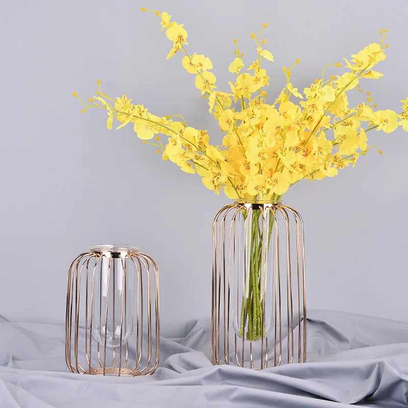 Koop Nordic Stijl Ijzeren Vaas Home Decor Desktop Glas Bloempot Moderne Plant Pot Europa Elegante Ambachten Bruiloft Bloempotten