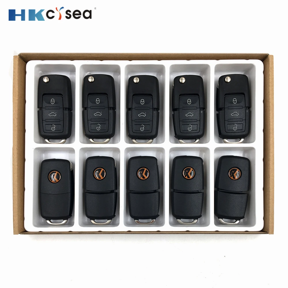 

HKCYSEA 10pcs/lot 3 Buttons Xhorse VVDI2 Car Key Remote Replacement XKB501EN English Version for VVDI Key Tool Fit Several Cars