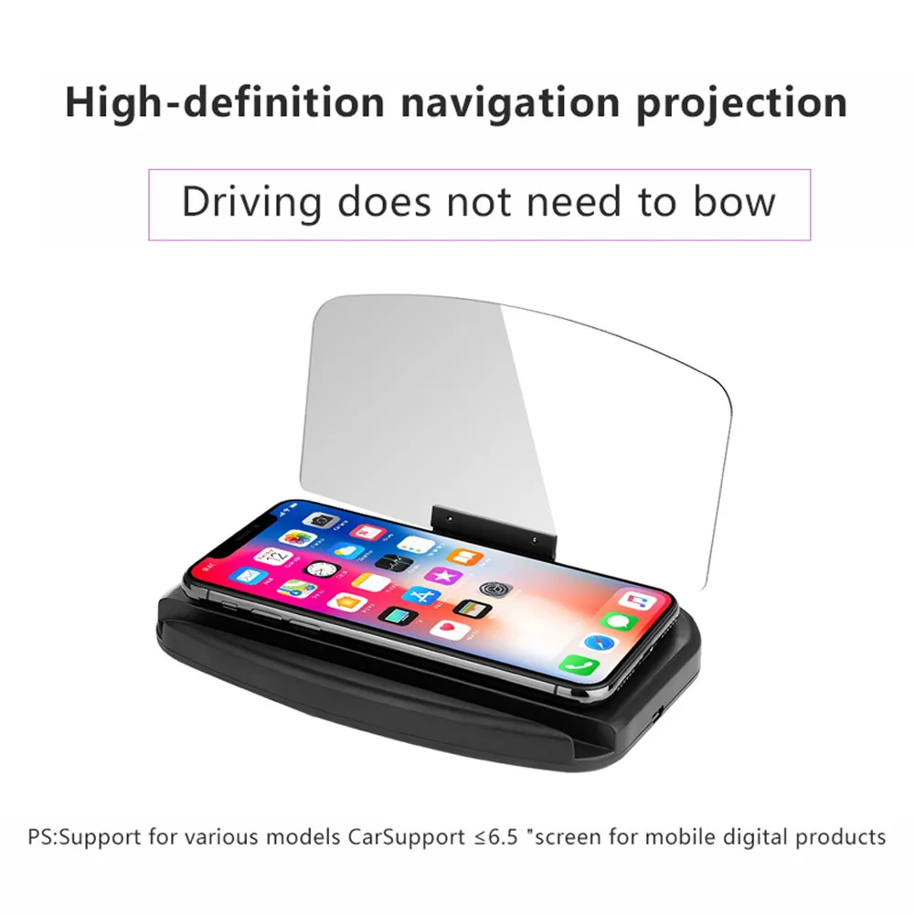 Car HUD Head Up Display Wireless Charger GPS Navigation