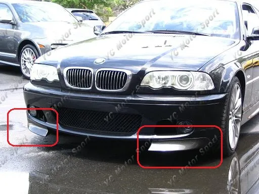 YCBM46047L 1998-2005 BMW E46 M-Tech II Front Bumper CSL Style Canard (5)