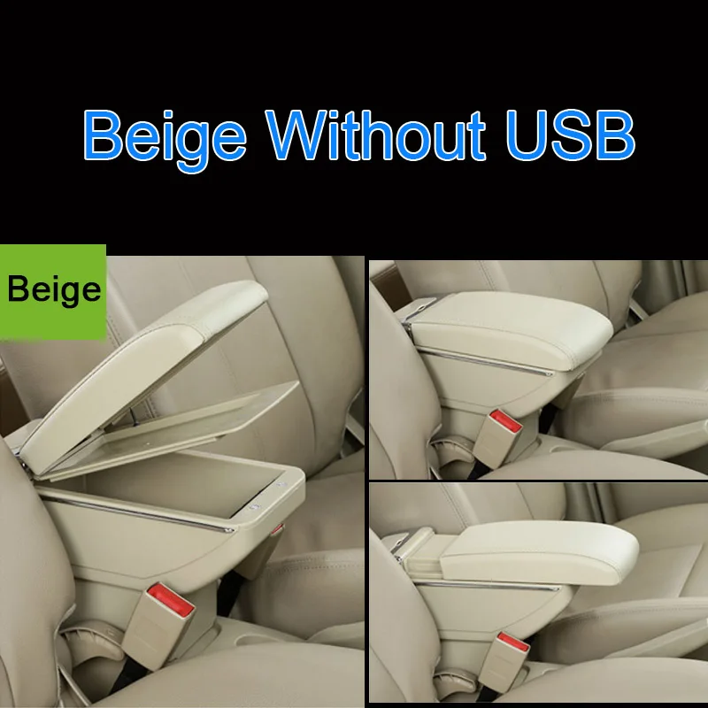 Чехол для Chevrolet Cruze 2009- подлокотник коробка центральный магазин содержимое коробка держатель чашки интерьер автомобиля-Стайлинг Аксессуары - Название цвета: beige without USB