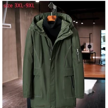 Новое поступление, модная мужская одежда с хлопковой подкладкой, пальто, свободная, длинная, повседневная, толстая, зимняя куртка, Мужская, большие размеры, 3XL4XL5XL6XL7XL89XL