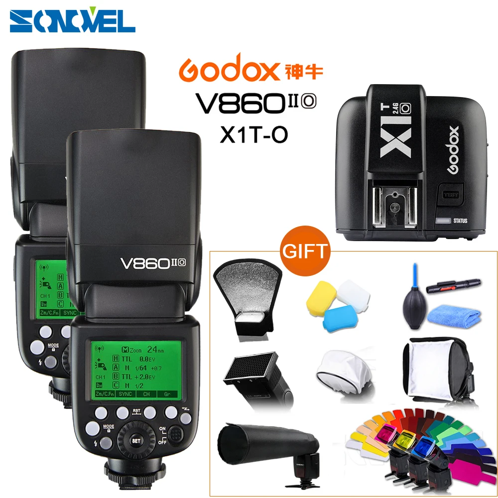 Godox Ving 2 * V860II O HSS 1/8000 4G Flash Speedlite li ion батарея TTL вспышка для камеры + фотопередатчик