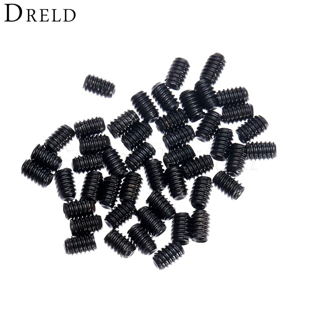 50PC/set M2x 3mm Metric Thread Carbon Steel Allen Head Hex Socket Grub