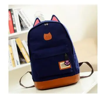 

Vintage Canvas school bag for Teenage Girls School Bags Cartoon Cat Backpack Female Travel Bag mochila rucksack daypack