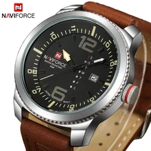 NAVIFORCE Top Brand Luxury Fashion Casual Leather Men Watch Quartz Analog Date Clock Military Sports Watches