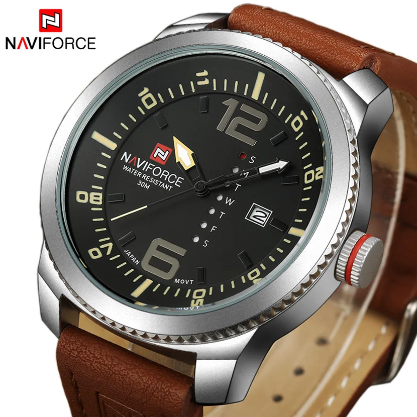 NAVIFORCE Топ Элитный бренд модные спортивные Для мужчин часы аналоговые кварцевые