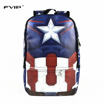 

Famous Design Captain America Civil War Tee 3D Printed Backpack High Quality Water Proof Backpack for Young