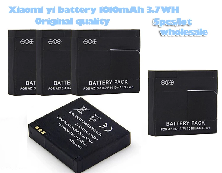 Wholesale,New good quality 5pcs/lot 1010mAh li-ion Xiaomi Yi bateria batteries for Xiaomi Yi camera action camera accessories