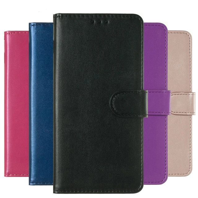 

For Moto One Power P30 Note Plain Wallet Flip Case For Motorola Z3 Play E5 Play Go G5S G6 G7 Plus G6 Play PU Leather Phone Cover