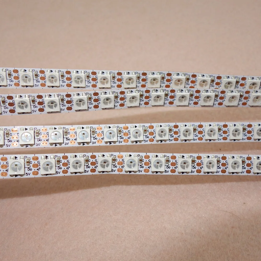 

addressable 2m 100LEDs/m DC5V SK6812 led pixel strip;RGB full color;NON-waterproof,with 100ixels/M;WHITE PCB