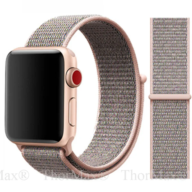 Спортивная петля ремешок для apple watch 4 для iwatch band 42 мм 44 мм 38 мм 40 мм для apple watch band нейлоновый браслет correa Ремешки для наручных часов - Цвет ремешка: 5-Pink Sand