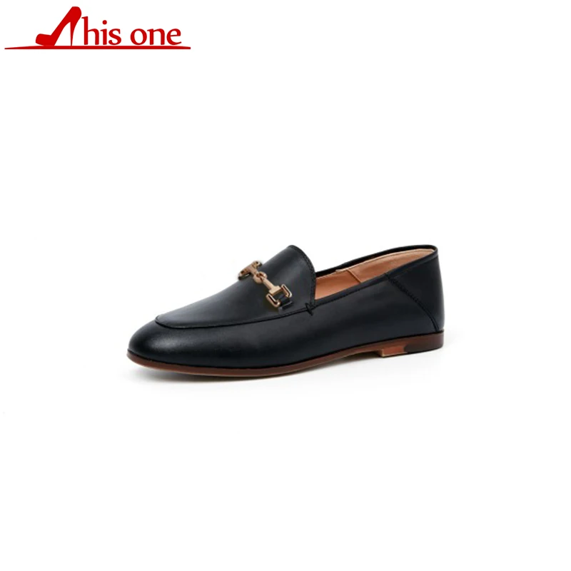 

Classic pumps woman shoes Soft leather Authentic cowhide lazy shoes Embroidery Casual Lady Metal buckle Dress shoes boat shoes44