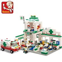 model building kits compatible with lego city hospital 646 3D blocks Educational model & building toys hobbies for children
