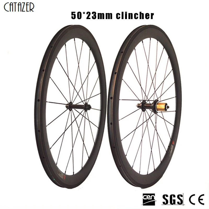 Catazer Superlight Bicycle wheelset Road Bike powerway R13 J bend Hub 50mm Depth Profile
