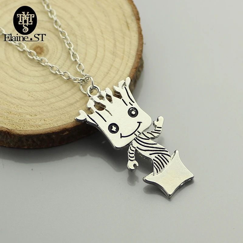 

10pcs Cute Baby Pendant Guardians of the Galaxy Necklace Baby ancient silver Plated Movie Jewelry I'm Kawaii Jewelry