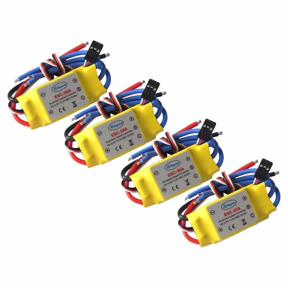4 шт. бесщеточный контроллер скорости Hobbypower 30A ESC 3S для квадрокоптера F450 S500 X525