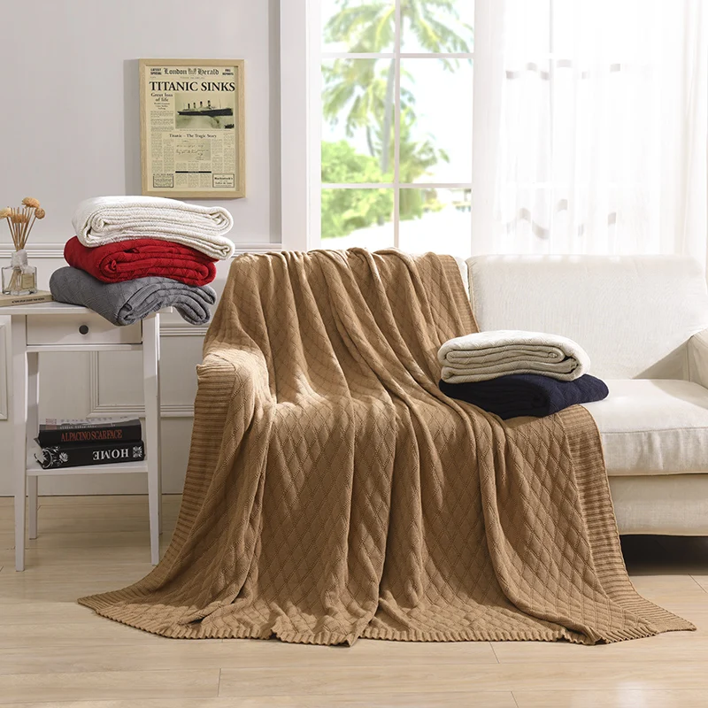 knitted blanket bed cover banket super soft warm blanket on the bed 100cotton sofa - Decorative Throw Blankets knitted blanket bed cover banket super soft warm blanket on the bed 100cotton sofa - Decorative Throw Blankets
