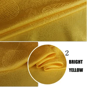 Китайская шелковая ткань жаккард шелк хлопок Шармез креп tissu 100 см* 114 см - Цвет: 2
