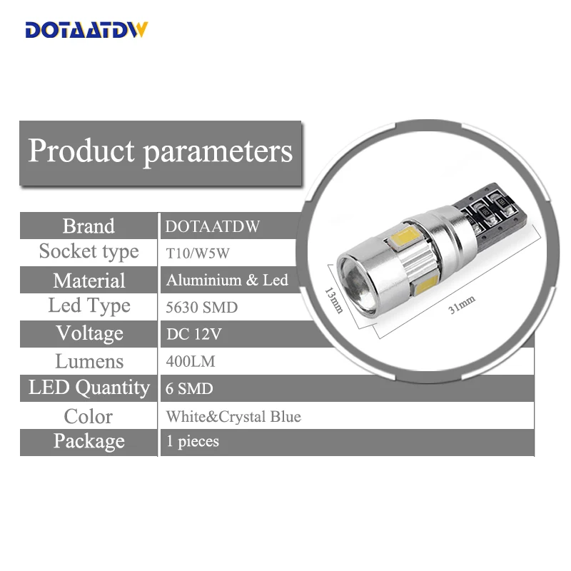 DOTAATDW 1x T10 W5W подсветка номерного знака светодиодный ные лампы лампа для Hyundai Sonata ix25