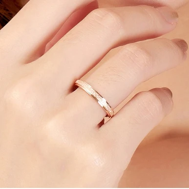 Top Quality Rose Gold color Titanium Steel Simple Frosting