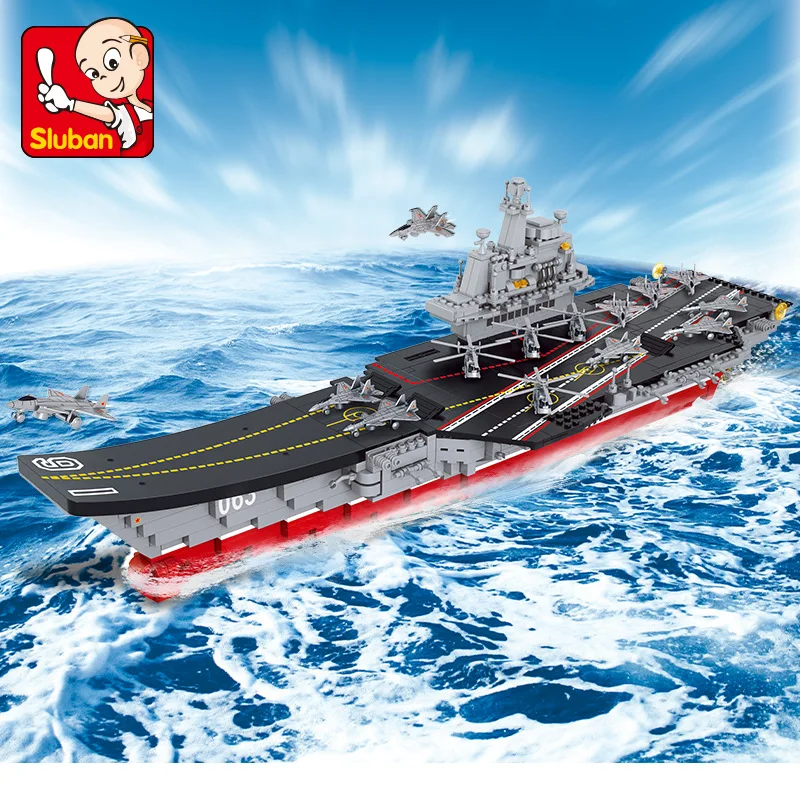 

SLUBAN City Aircraft carrier Building Blocks Sets Bricks Model Kids girls gifts C Toys For Children Compatible Legoings