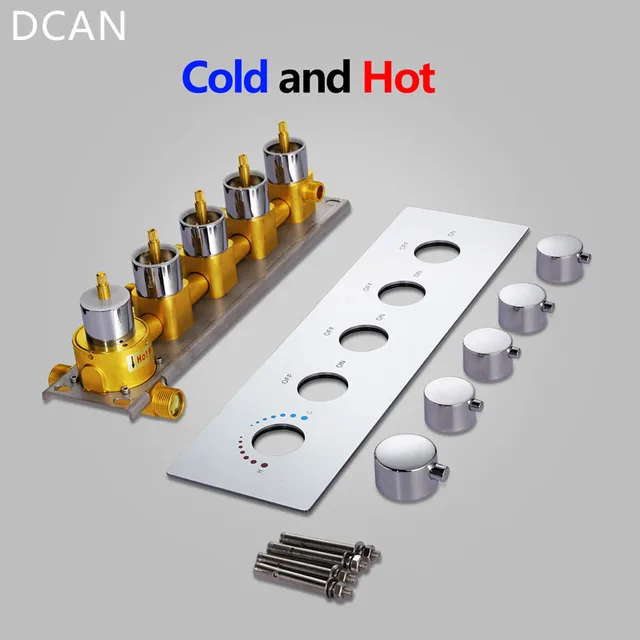 DCAN High Quality Shower Valves 4 Ways Wall Mounted High Flow Shower