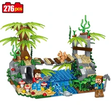 Qunlong Toys Mine World Suspension Bridge Model Building Blocks Compatible Legoe Minecrafted City Educational Toys For Kids