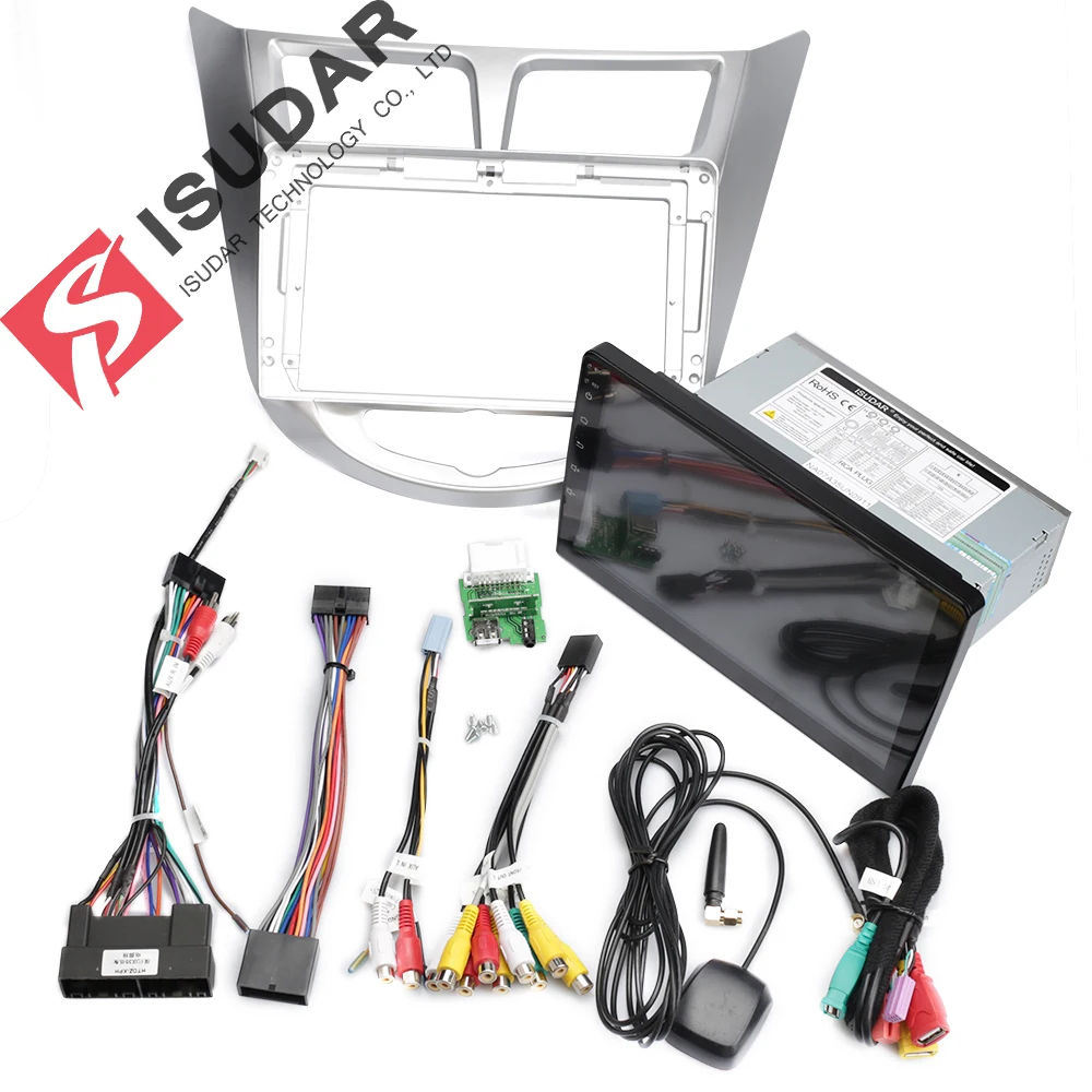 Cheap Isudar Android 9 2 Din Car Multimedia Player For Hyundai/Solaris/Verna/Accent Auto Radio GPS Navigation Video Stereo DSP USB DVR 5