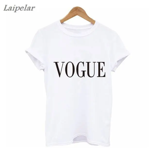 

Fast shipping Fashion Brand T Shirt Women VOGUE Printed T-shirt Women Tops Tee Shirt Femme New Arrivals Hot Sale Casual Sakura