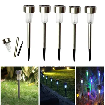 

LED Solar Lawn Light Stainless Steel Garden Light Outdoor Waterproof LED Solar Powered Street Landscape Yard Decoration Lamps