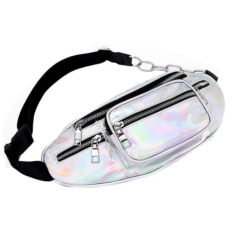 Waist Pack Waterproof Holographic Fanny Pack for Women Neon Shiny Iridescent Bum Bag Adjustable Belt Fashion Waist Packs for P
