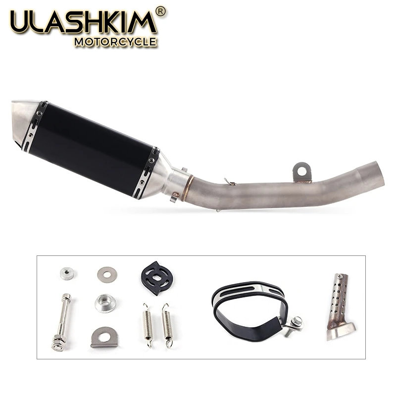 Motorcycle Full System Exhaust Muffler Modified Middle Link Pipe Slip