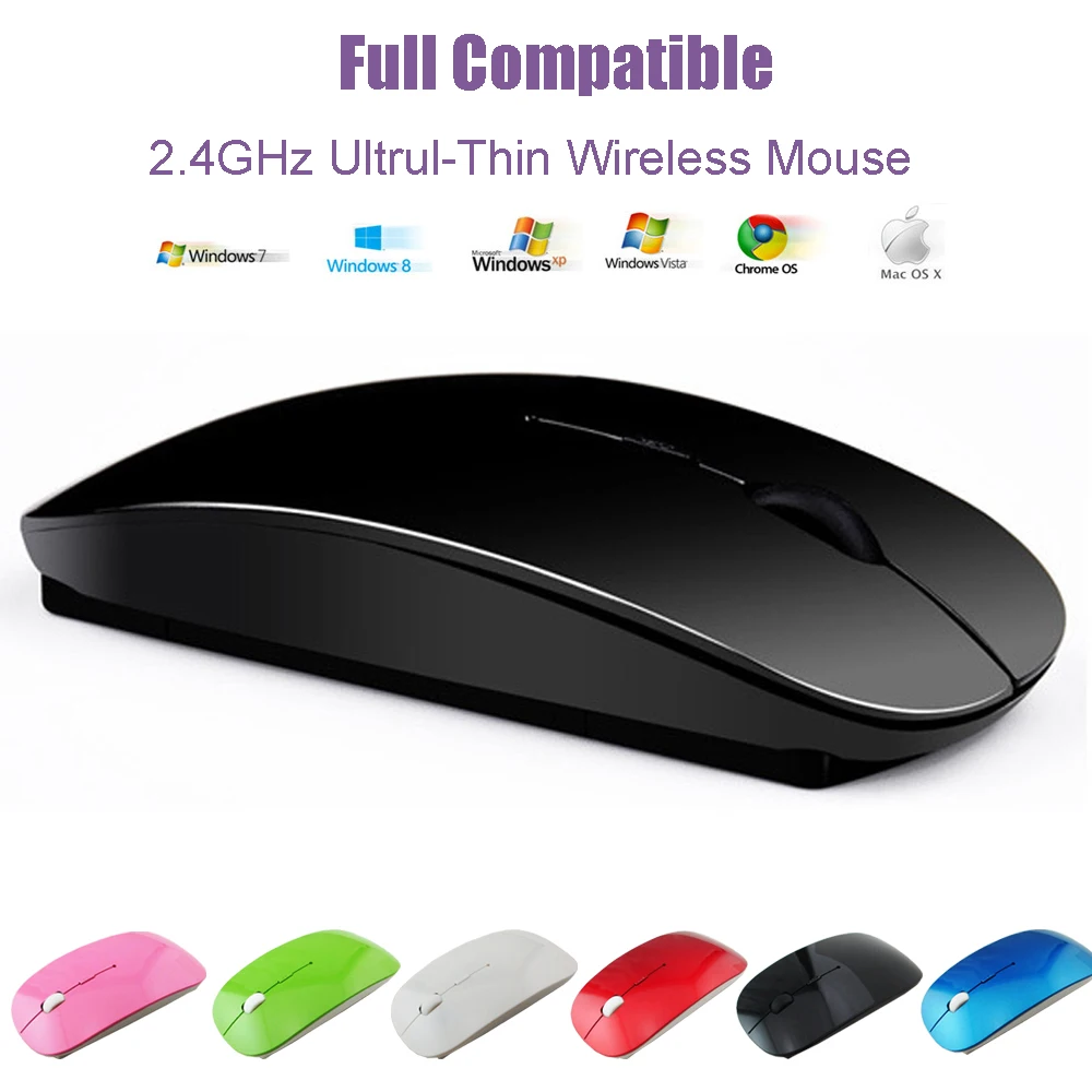 

HOPEDA New Ultrul Thin Mute Silence 2.4GHz Bluetooth Wireless Mouse For Desktop Laptop Video Game Office Home Using