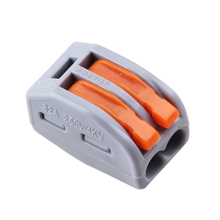 

(10 pcs/lot) Universal Compact Wire Wiring Connector 2 pin Conductor Terminal Block With Lever 0.08-2.5mm2
