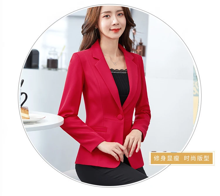 Плюс размеры модные одна кнопка элегантный блейзер для женщин костюм тонкий офис 2019 Новые поступления 7 цветов
