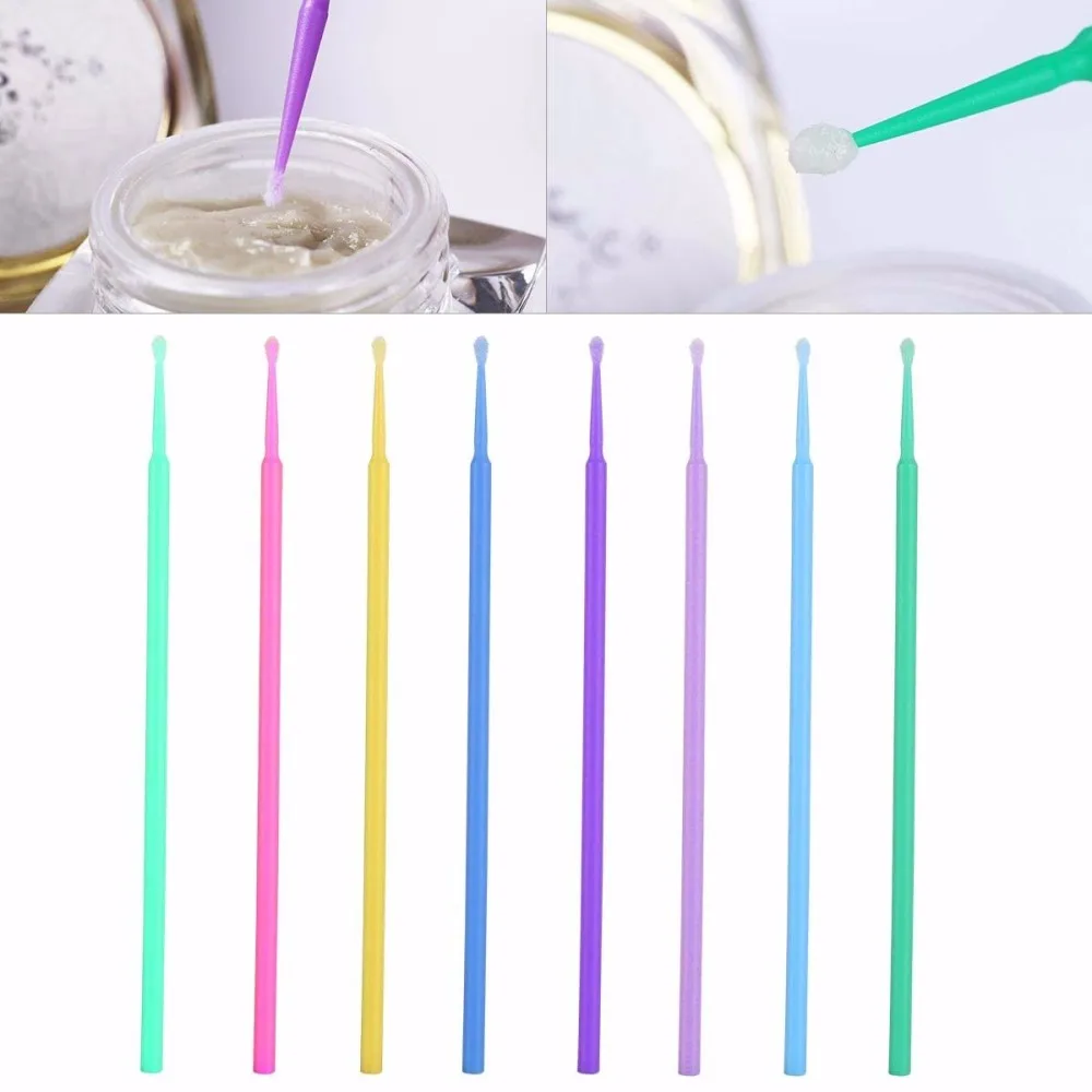 100 шт зубная микро-щетка аппликаторы для ресниц одноразовые материалы для макияжа, косметические инструменты 3 размера