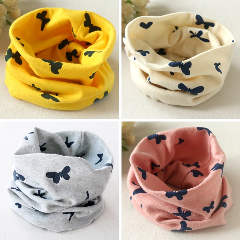 

New Baby Cotton Scarf 2019 Children's Fashion Autumn Winter Boys Girls Collar Neckerchief Butterfly O-Ring Round Neck Scarves
