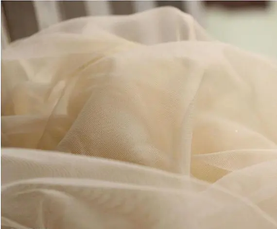 

beige mesh fabric, plain tulle lace fabric, plain gauze, netting fabric for bridal veil, tutu dress, wedding decors