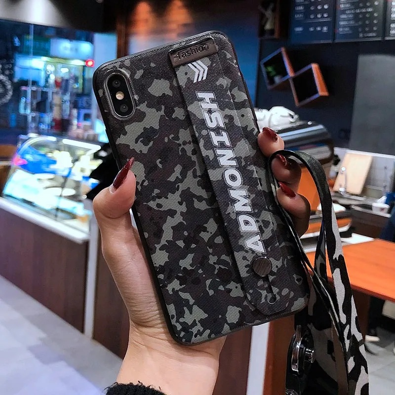 

Case for Honor 8x 7x 6x 9 10 V9 V10 9i Phone for Huawei P10 P20 Plus Lite Nova 2s 2 3 3i Plus Camouflage Wristband Case Cover