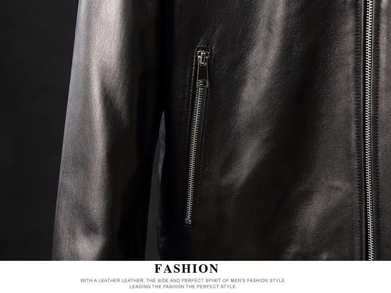 Excellent TEXIWAS Autumn Plus size Genuine Leather Jacket Men stand Sheepskin real leather jacket zip coat male Biker jacket outerwear 6 Excellent TEXIWAS Autumn Plus size Genuine Leather Jacket Men stand Sheepskin real leather jacket zip coat male Biker jacket outerwear 6