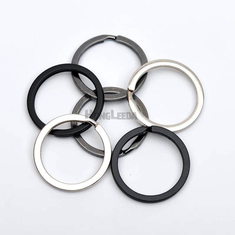 

60pcs/lot 1inch 25mm metal flat Iron Round split KeyRing Key Holder,Metal Keychain Accessories nickle,black,matt enamel RING001