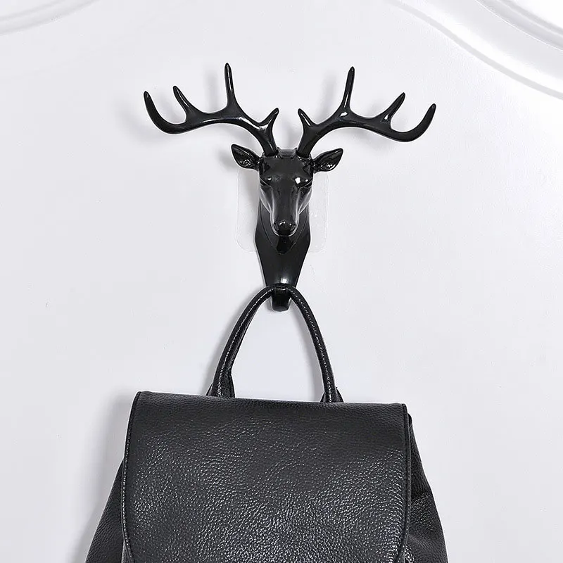 

Single Deer Head Hook Animal Self Adhesive Clothing Display Racks Hook Coat Hanger Cloth Hanger For Coat Hats Towels Keys Holder
