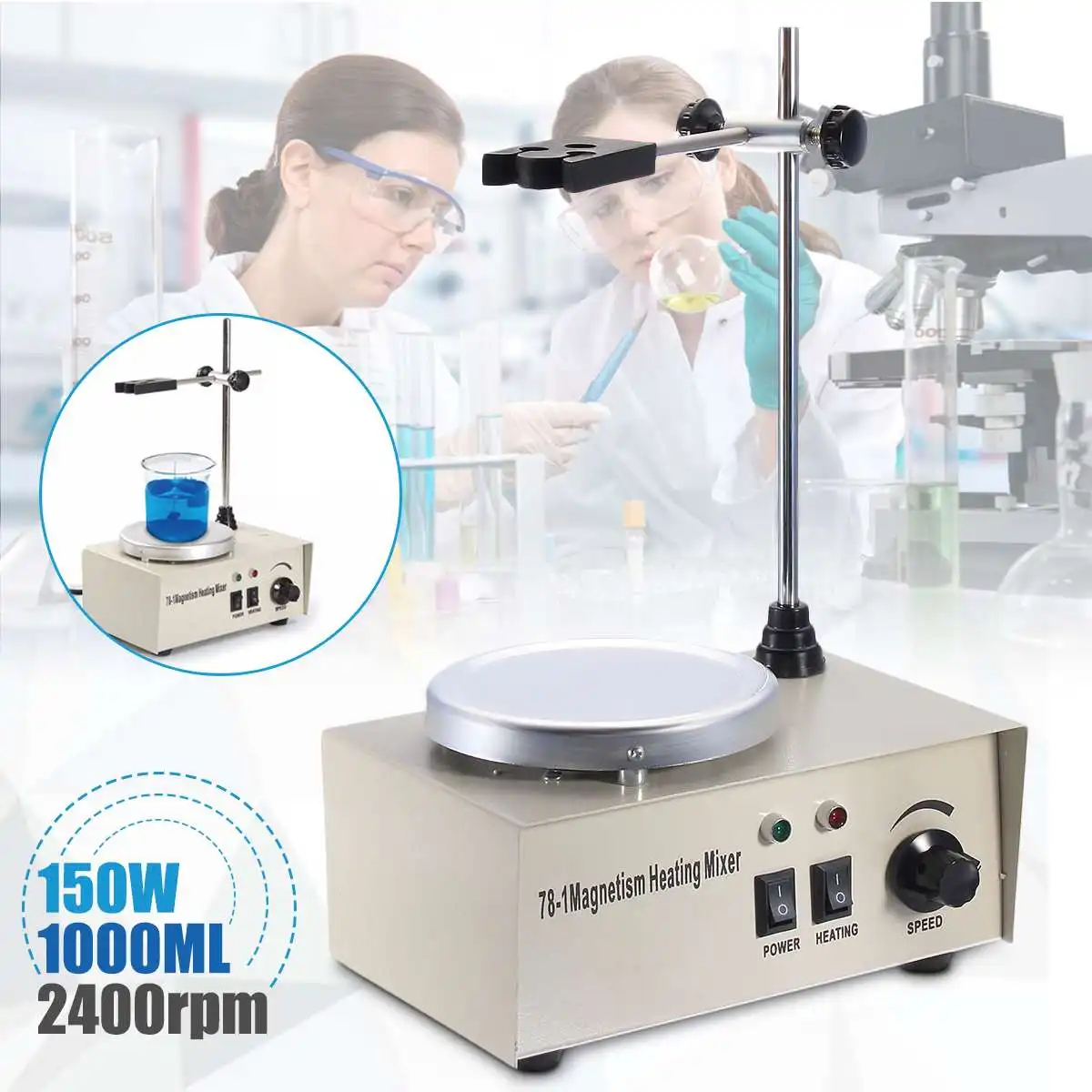 

220V 150W 1000ML Magnetic Stirrer Mixer Machine Heating 78-1 Hot Plate Medical Laboratory Tool