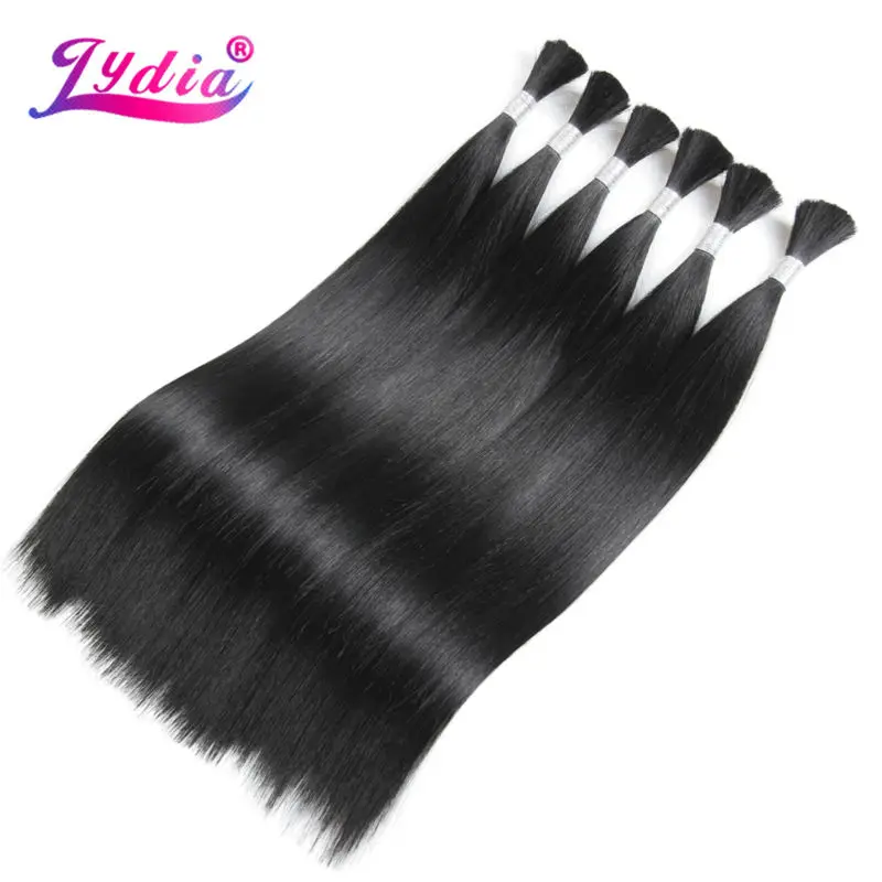 Лидия для Для женщин длинные прямые Синтетические волосы Связки 18 "-26" природа Цвет объемных волос крючком Защёлки Синтетические волосы