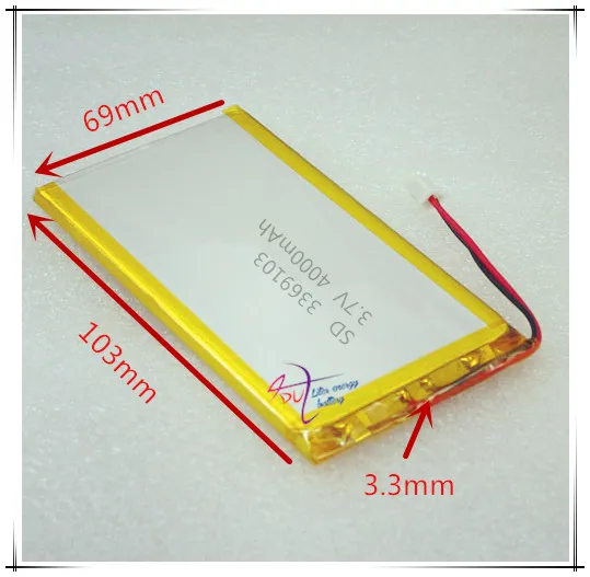 Xhr 2p 2 54 3369103 In 3 7v 4000mah Polymer Lithium